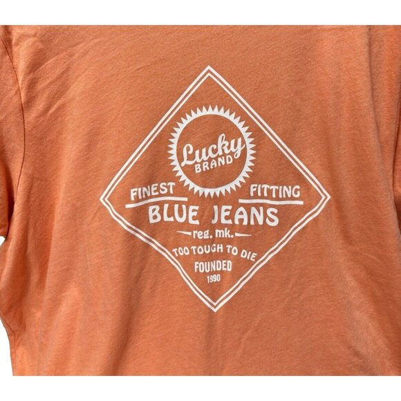 Lucky Brand "Blue Jeans" T-Shirt Orange, Plus Size XXL Women's Tee Shirt Top GUC - Picture 5 of 8